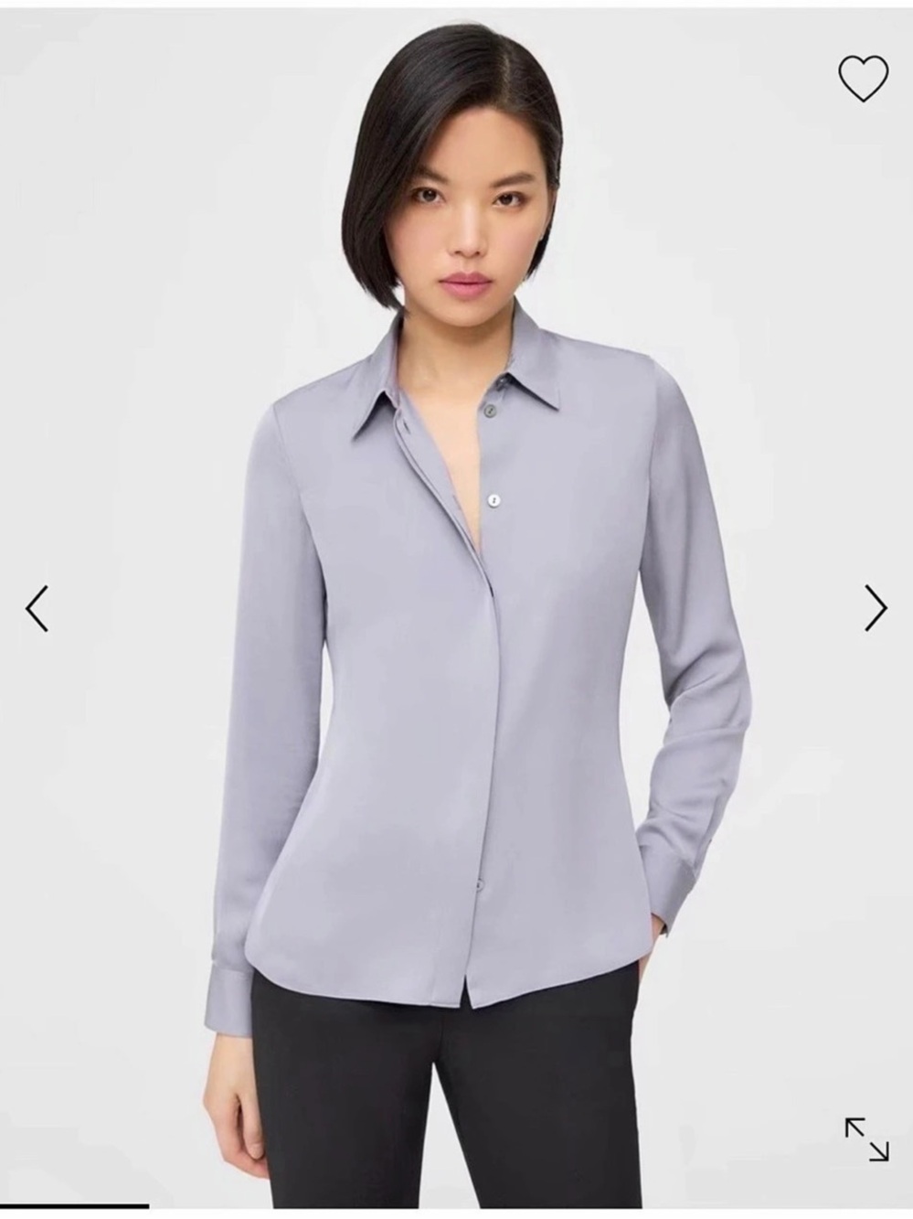 Theory Fitted Shirt in Silk Georgette